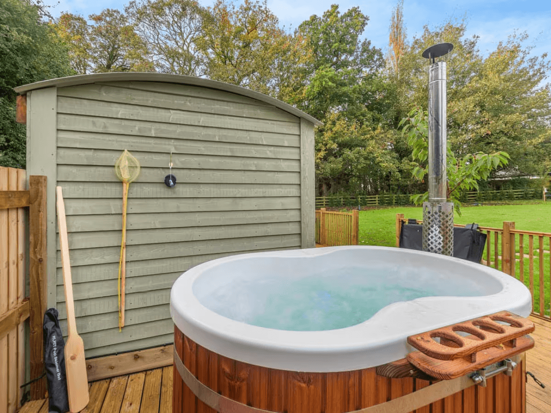 Interior of glamping pod